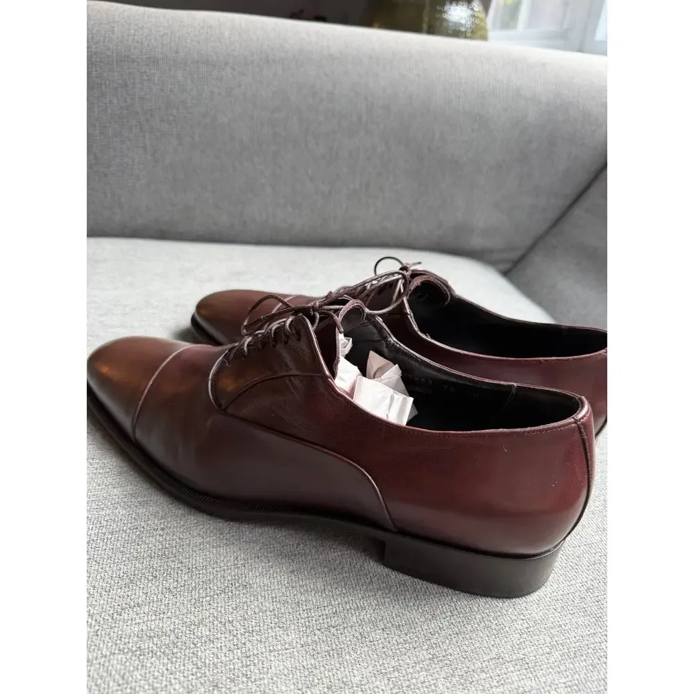 Bruno Magli Adriano Leather Cap Toes Oxford Shoe Men's 12 Brown Classic Elegant